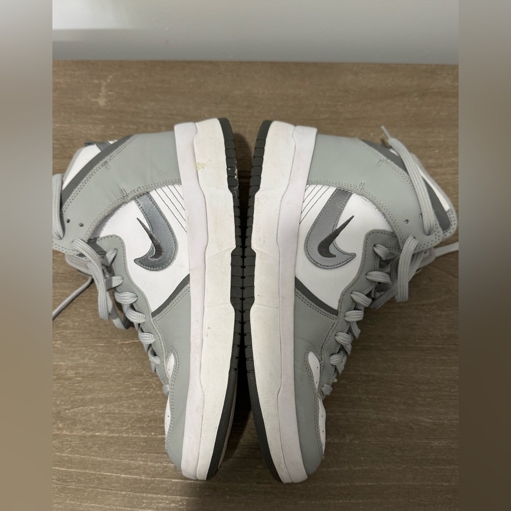 Nike Dunk High Up Gray and White High-Top Shoes | Good Used Condition - Picture 4 of 10